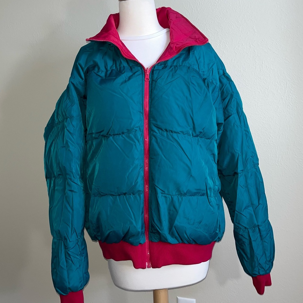 Vintage Columbia Reversible Pink & Teal Ski Puffer Jacket